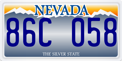 NV license plate 86C058