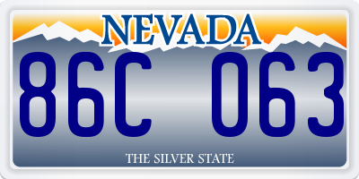 NV license plate 86C063