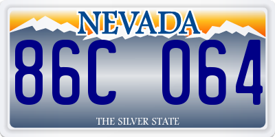 NV license plate 86C064