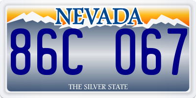 NV license plate 86C067