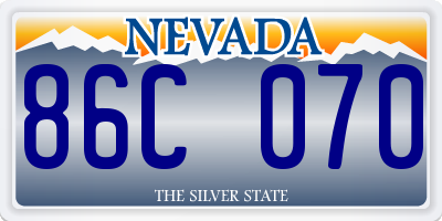 NV license plate 86C070
