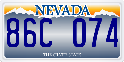 NV license plate 86C074