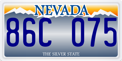 NV license plate 86C075