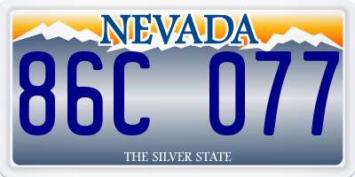 NV license plate 86C077