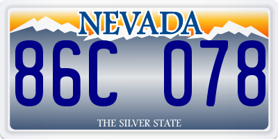 NV license plate 86C078