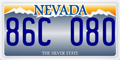 NV license plate 86C080