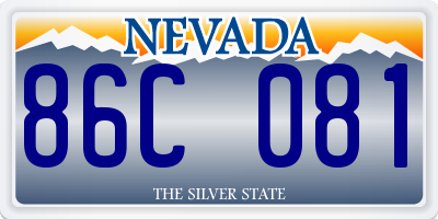 NV license plate 86C081