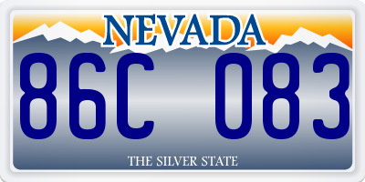 NV license plate 86C083