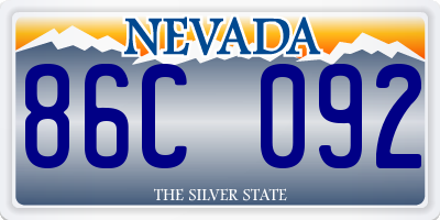NV license plate 86C092