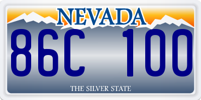 NV license plate 86C100