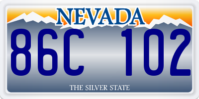 NV license plate 86C102
