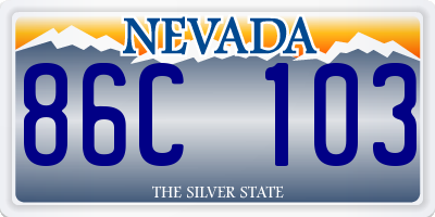 NV license plate 86C103