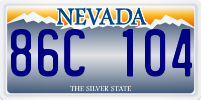 NV license plate 86C104