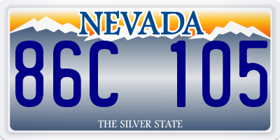 NV license plate 86C105