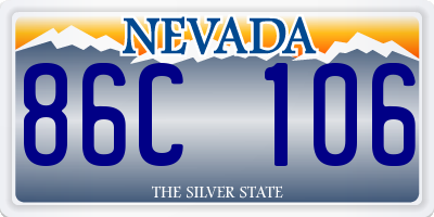 NV license plate 86C106