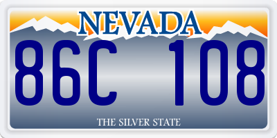 NV license plate 86C108
