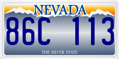 NV license plate 86C113