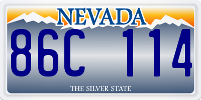 NV license plate 86C114