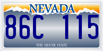 NV license plate 86C115