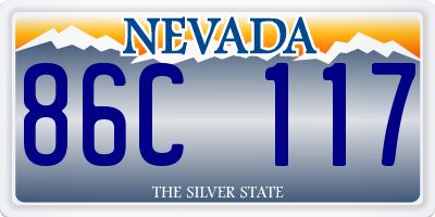 NV license plate 86C117