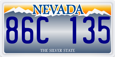 NV license plate 86C135