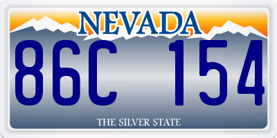 NV license plate 86C154