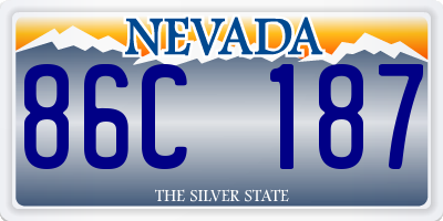 NV license plate 86C187