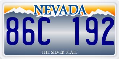 NV license plate 86C192