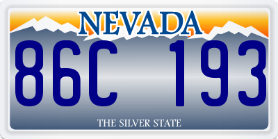 NV license plate 86C193