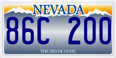 NV license plate 86C200