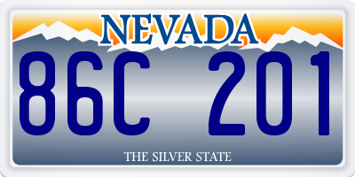 NV license plate 86C201