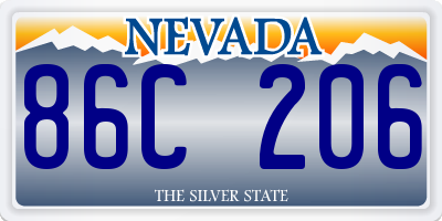 NV license plate 86C206