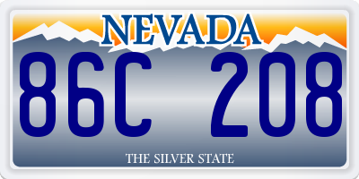 NV license plate 86C208