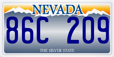 NV license plate 86C209