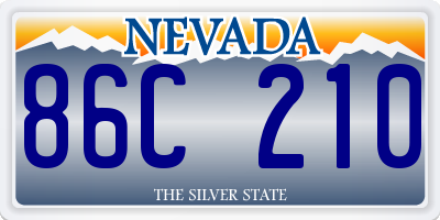 NV license plate 86C210