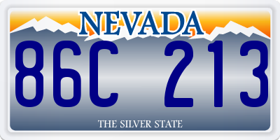 NV license plate 86C213