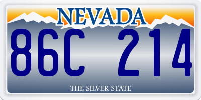 NV license plate 86C214