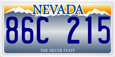 NV license plate 86C215