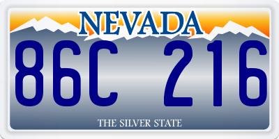NV license plate 86C216