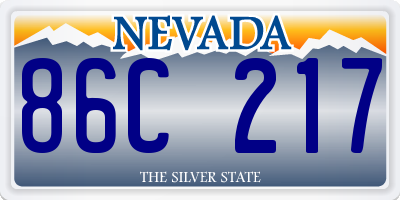 NV license plate 86C217