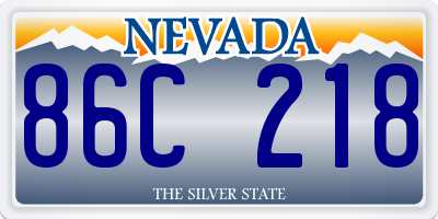 NV license plate 86C218