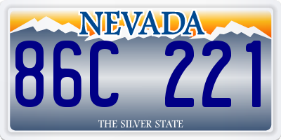 NV license plate 86C221