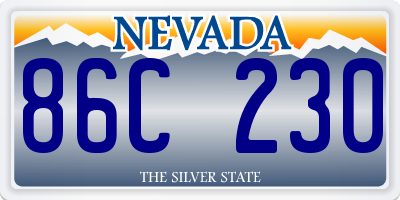 NV license plate 86C230