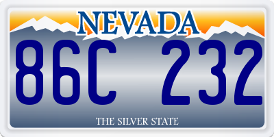 NV license plate 86C232