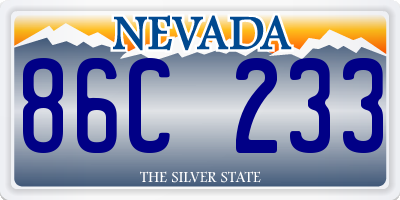 NV license plate 86C233