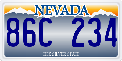 NV license plate 86C234