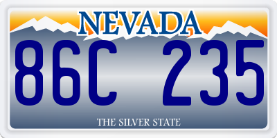 NV license plate 86C235