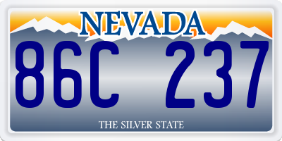 NV license plate 86C237