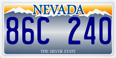 NV license plate 86C240