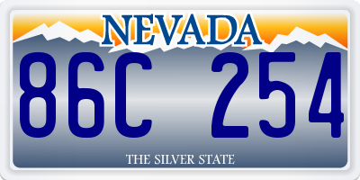 NV license plate 86C254